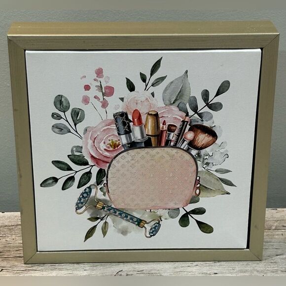 Louis Vuitton Floral Makeup Art Print home decor NWT - Picture 1 of 6